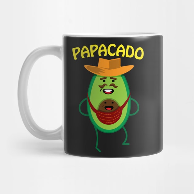 Papacado Mustache Dad Avocado Cute Baby by BraaiNinja